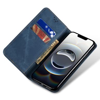 SKALO iPhone 16e Jeans Plånboksfodral - Blå