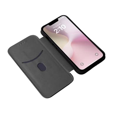 SKALO iPhone 16e Carbon Fiber Plånboksfodral - Svart