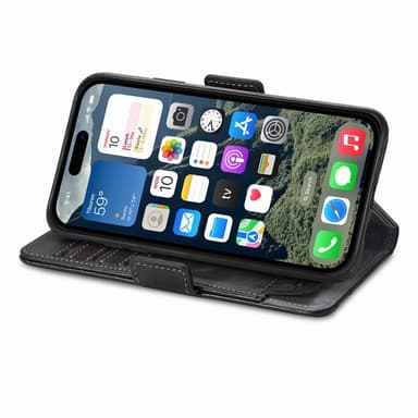 SKALO iPhone 16e CASENEO 002 Premium Plånboksfodral - Svart