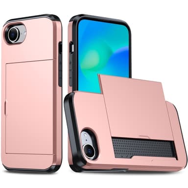 SKALO iPhone 16e Armor Korthållare Skal - Roséguld