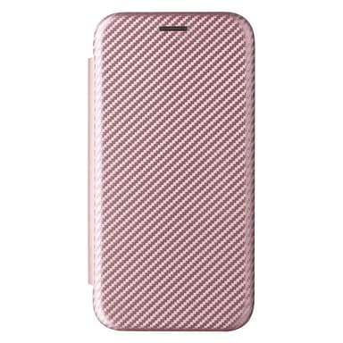 SKALO iPhone 16e Carbon Fiber Plånboksfodral - Roséguld