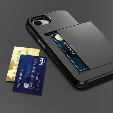 SKALO iPhone 16e Armor Korthållare Skal - Svart