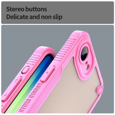 SKALO iPhone 16e Armor Hybrid Frosted Skal - Rosa