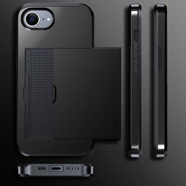 SKALO iPhone 16e Armor Korthållare Skal - Svart