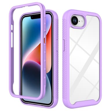 SKALO iPhone 16e Shockproof Clear Hybrid Skal - Lila