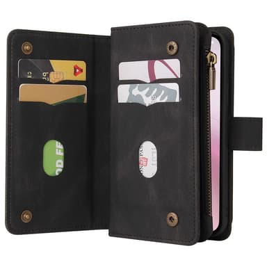 SKALO iPhone 16e KT-2 Big Wallet 17-FACK Plånboksfodral - Svart