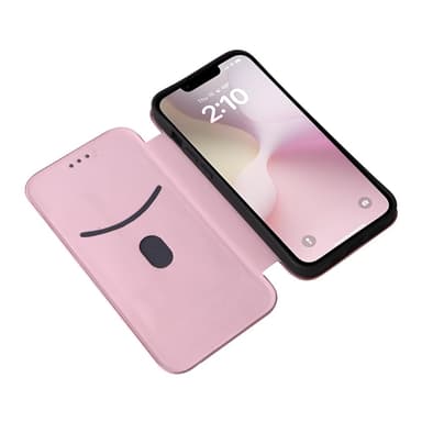 SKALO iPhone 16e Carbon Fiber Plånboksfodral - Roséguld