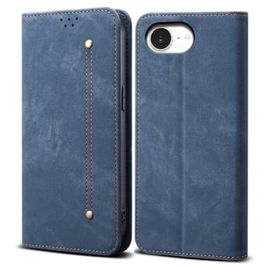 SKALO iPhone 16e Jeans Plånboksfodral - Blå
