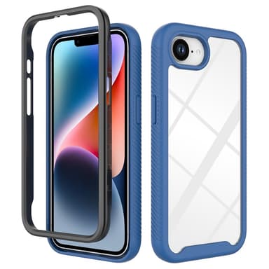 SKALO iPhone 16e Shockproof Clear Hybrid Skal - Mörkblå