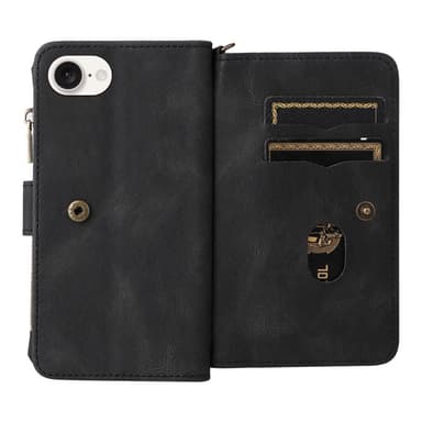 SKALO iPhone 16e KT-2 Big Wallet 17-FACK Plånboksfodral - Svart
