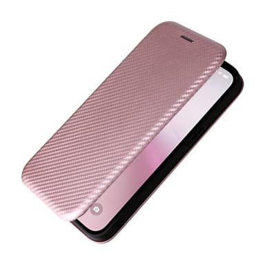 SKALO iPhone 16e Carbon Fiber Plånboksfodral - Roséguld