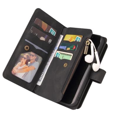 SKALO iPhone 16e KT-2 Big Wallet 17-FACK Plånboksfodral - Svart