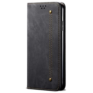 SKALO iPhone 16e Jeans Plånboksfodral - Svart