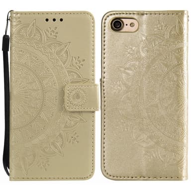 SKALO iPhone 16e Mandala Plånboksfodral - Guld