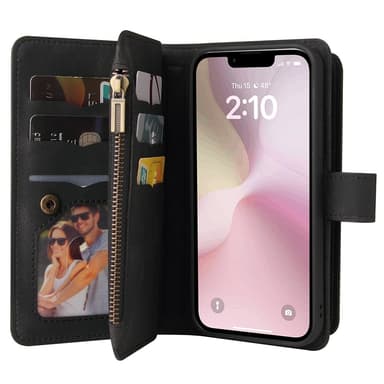 SKALO iPhone 16e KT-2 Big Wallet 17-FACK Plånboksfodral - Svart