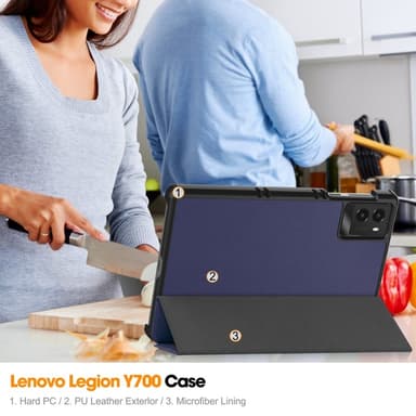 SKALO Lenovo Legion Tab 3rd Gen Trifold Fodral - Mörkblå