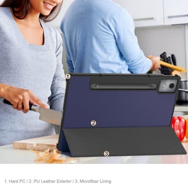 SKALO Lenovo Idea Tab Pro Trifold Fodral - Mörkblå