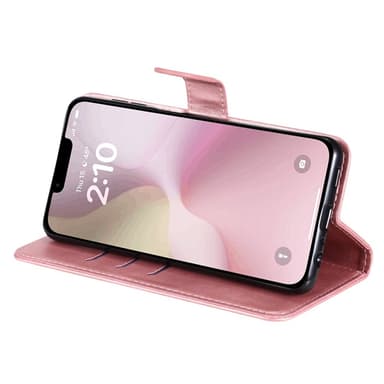 SKALO iPhone 16e Klassisk Dragkedja Plånboksfodral - Rosa