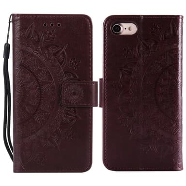 SKALO iPhone 16e Mandala Plånboksfodral - Brun