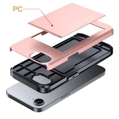 SKALO iPhone 16e Armor Korthållare Skal - Blå