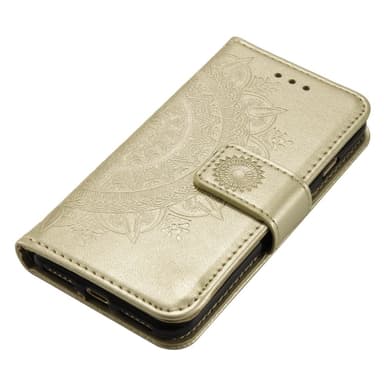 SKALO iPhone 16e Mandala Plånboksfodral - Guld
