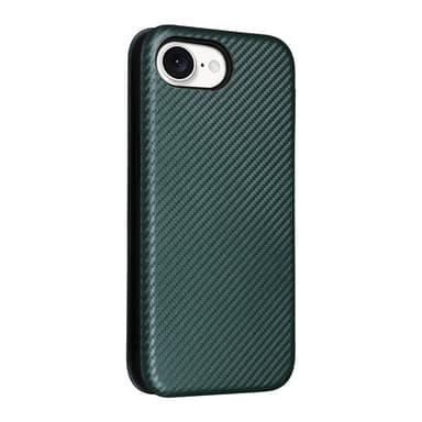 SKALO iPhone 16e Carbon Fiber Plånboksfodral - Grön