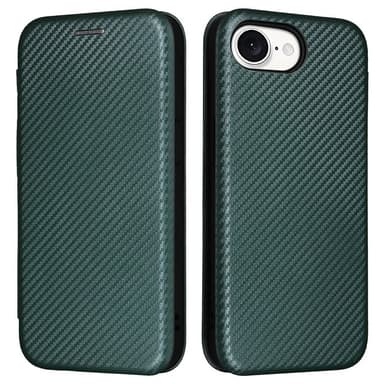 SKALO iPhone 16e Carbon Fiber Plånboksfodral - Grön