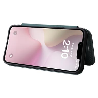 SKALO iPhone 16e Carbon Fiber Plånboksfodral - Grön