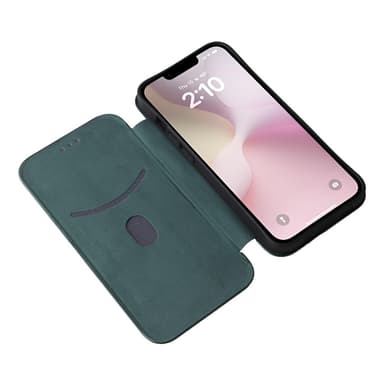 SKALO iPhone 16e Carbon Fiber Plånboksfodral - Grön