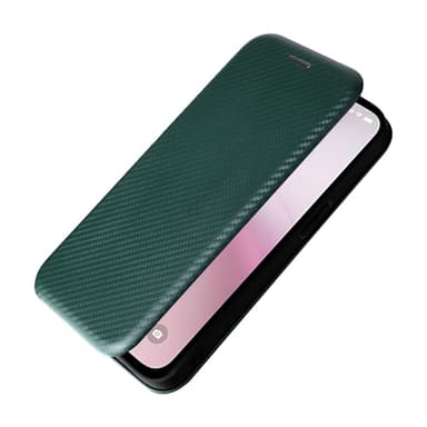 SKALO iPhone 16e Carbon Fiber Plånboksfodral - Grön