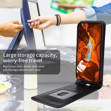 SKALO iPhone 16e Vertical PU-Läder Skal - Svart