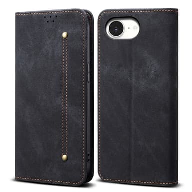 SKALO iPhone 16e Jeans Plånboksfodral - Svart