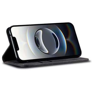 SKALO iPhone 16e Jeans Plånboksfodral - Svart