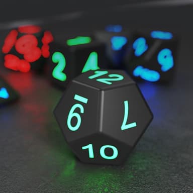 7st/set LED lysande tärningsset Polyhedron Spel Party tärningar