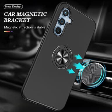 Samsung Galaxy S24 / S25 Hybrid skal med Finger Ring - Svart
