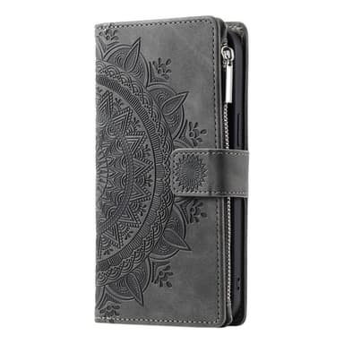 För Samsung Galaxy A56 plånboksfodral Fodral Skal Mandala blommönster - Grå
