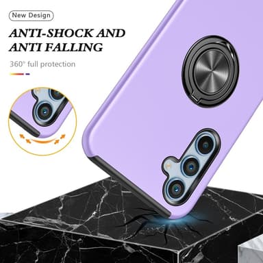 Samsung Galaxy S24 / S25 Hybrid skal med Finger Ring - Lila