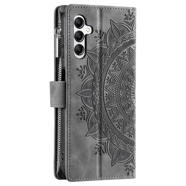 För Samsung Galaxy A56 plånboksfodral Fodral Skal Mandala blommönster - Grå