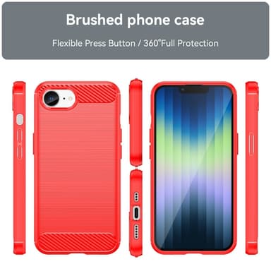 SKALO iPhone 16e Armor Carbon Skal - Röd