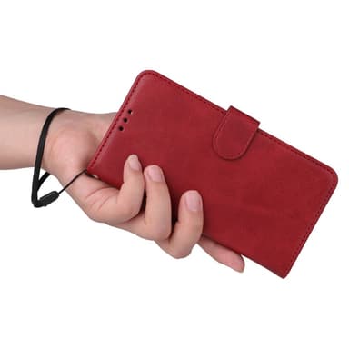 SKALO iPhone 16e PU-läder Plånboksfodral - Röd