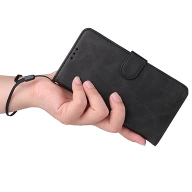 SKALO iPhone 16e PU-läder Plånboksfodral - Svart