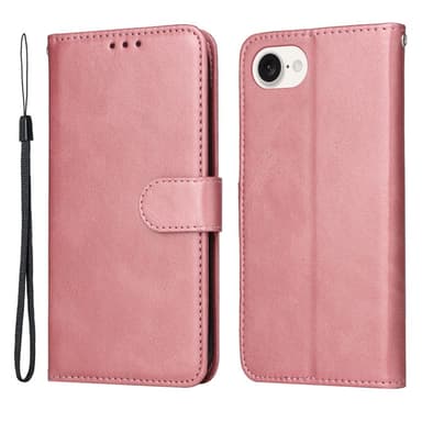 SKALO iPhone 16e PU-läder Plånboksfodral - Rosa