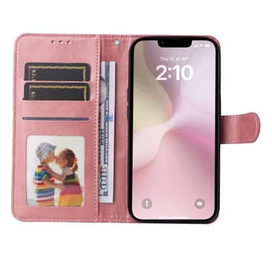 SKALO iPhone 16e PU-läder Plånboksfodral - Rosa