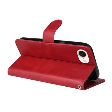 SKALO iPhone 16e PU-läder Plånboksfodral - Röd