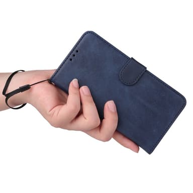 SKALO iPhone 16e PU-läder Plånboksfodral - Blå