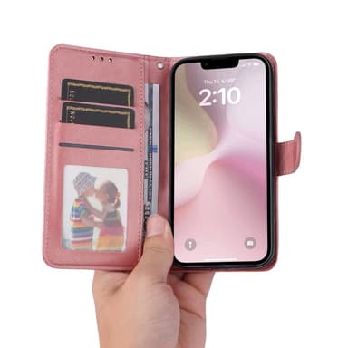 SKALO iPhone 16e PU-läder Plånboksfodral - Rosa