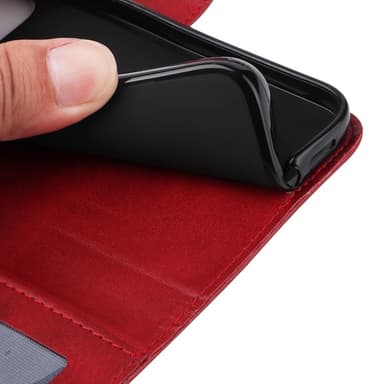 SKALO iPhone 16e PU-läder Plånboksfodral - Röd