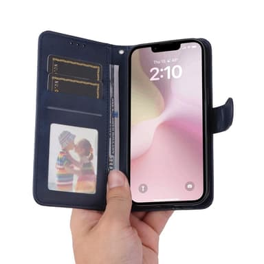 SKALO iPhone 16e PU-läder Plånboksfodral - Blå