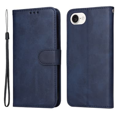 SKALO iPhone 16e PU-läder Plånboksfodral - Blå