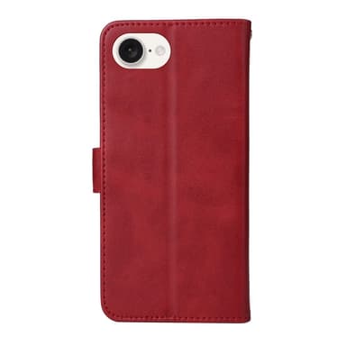 SKALO iPhone 16e PU-läder Plånboksfodral - Röd